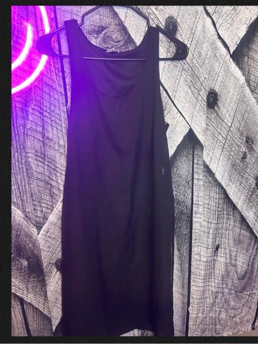 Charlotte Russe Black Satin Cropped Tank With Shear cover attached over top